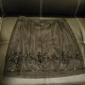 NWT. Ann Taylor SIZE 10 Petite Beaded Black Skirt